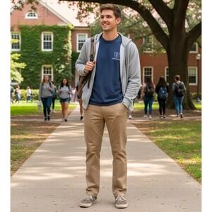 Dickies Skateboarding Slim Fit Chino Pants Desert Sand Khaki 29x34 Actual 29x33